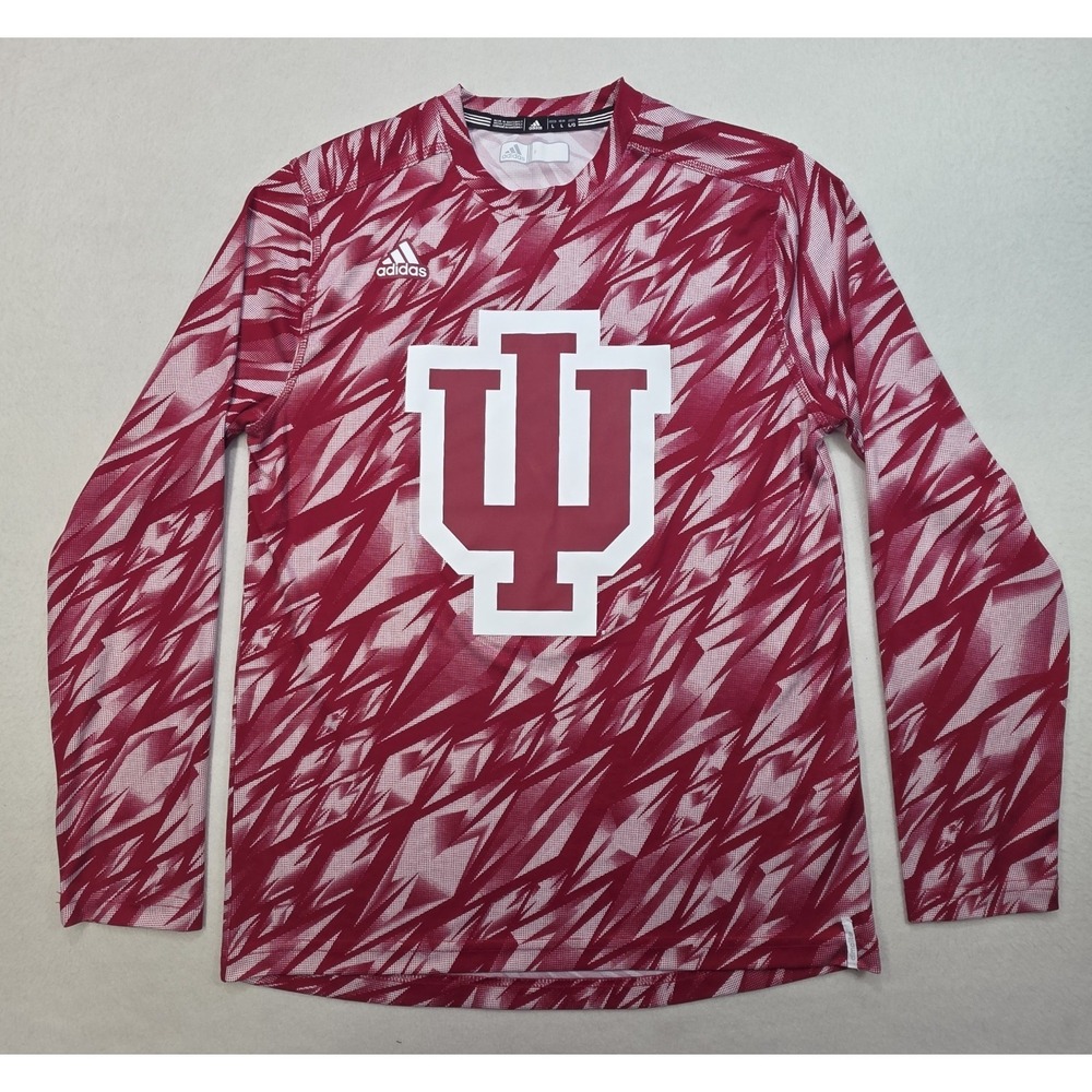Adidas Climalite Indiana Hoosiers Long Sleeve Shirt Men L LIMITED USE Team Issue
